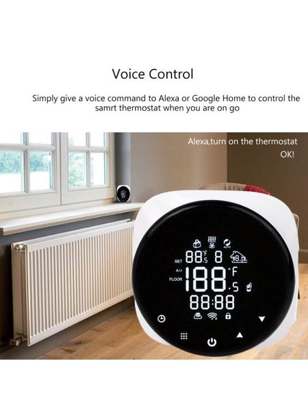 

smart home control wifi thermostat 16a electric floor heating app & voice remote tuya 449c