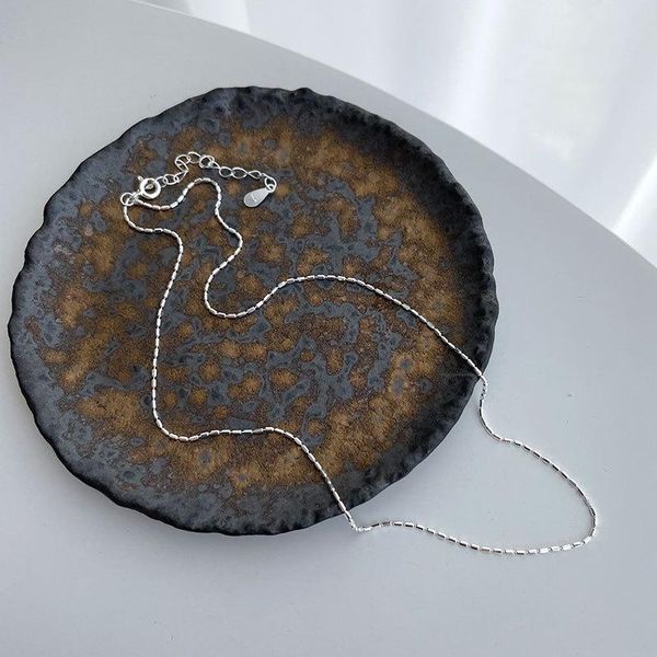 

100% 925 sterling silver beads neck chain necklaces for women jewelry, simple chocker necklace female wedding accessories chains