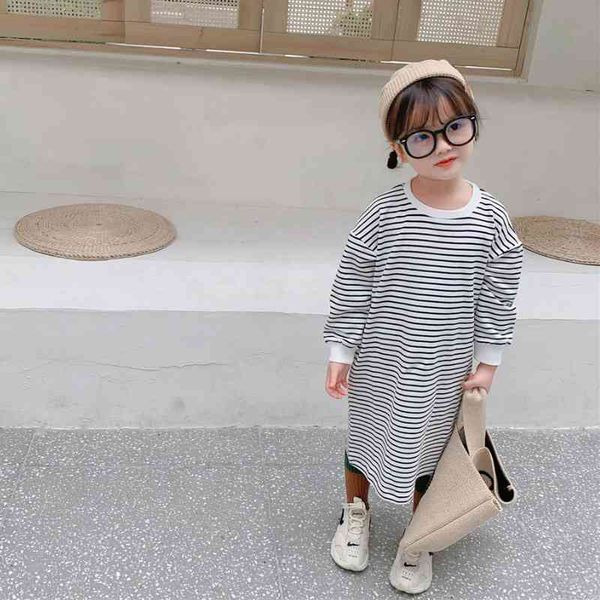 

autumn arrival girls long sleeve striped t shirt kids style 210528, Blue