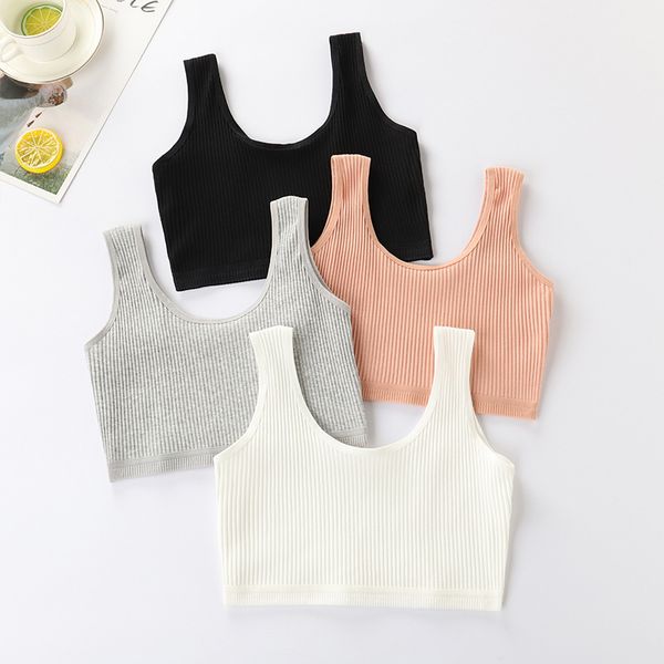 

new fashion women solid summer crop female casual breathable tank vest sleeveless streetwear tanks teenager, White