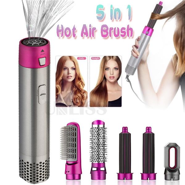

in 1 multifunctional hair dryer blower curling iron and striaghtening rotating air brower electric brushes