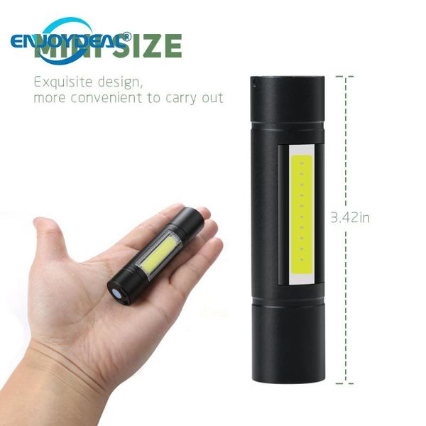

mini cob camping lamp zoom led usb rechargeable zoomable working light torch with magnet inside battery flashlights torches