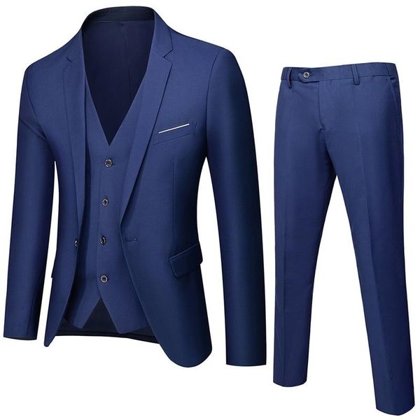 

men's suits & blazers suit business three piece leisure professional work slim man wedding dress, White;black