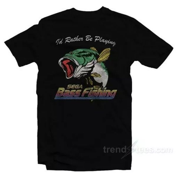 

sega bass fishing t-shirt, White;black