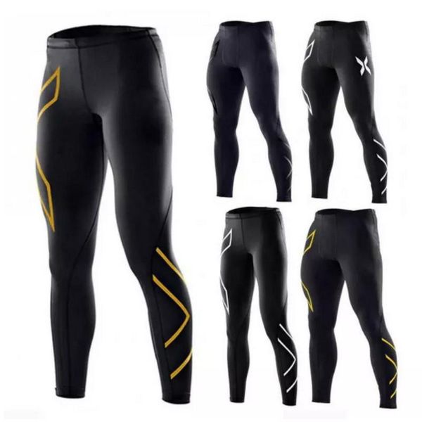 

men's pants men's gym compression leggings sports training running tights wear jogging, Black