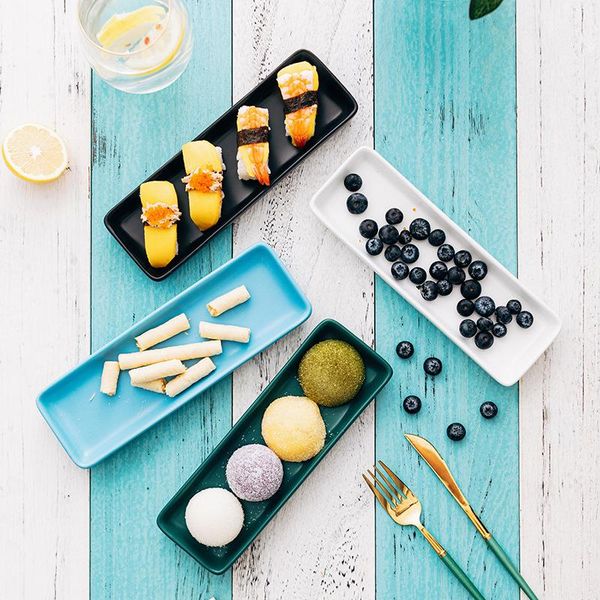 

dishes & plates creative ceramic sushi plate nordic rectangular cold western snack household tableware