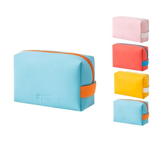 

cosmetic bags & cases personalized fashion bag cute candy color organizer handbag waterproof pu leather makeup toiletry storage