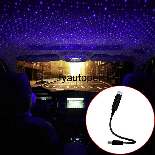 USB Car Tuning Parti interne Atmosfera del tetto Lampada da cielo stellato Stella di metallo Proiettore a LED Accessori per auto universali