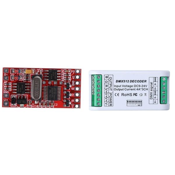 

smart home control 72w 6a dmx512 decoder board codering module controller 3 channel & 3ch dmx 512 led dimmer 9v-24v