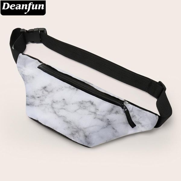 

deanfun belt bag for women marble printed waist bags ladies white fanny pack 18060