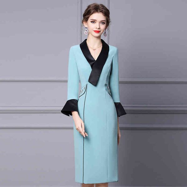 

Casual Dresses Zhili women's dress spring horn sleeve gentle temperament formal occasion annual meeting thin skirt ZJIB, Black;gray