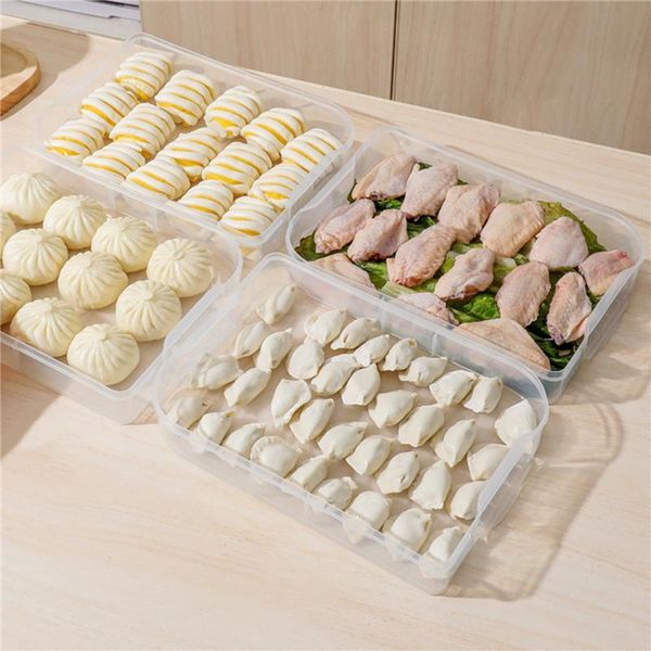 

refrigerator storage containers leak proof fresh-keeping box stackable non-stick bottom dumpling tray fruit egg organizer bottles & jar jars