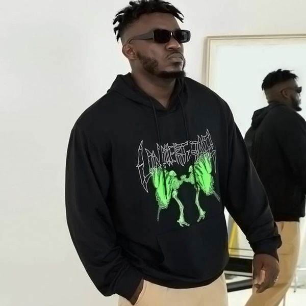 

men's hoodies & sweatshirts streetwear hoodie men sweatshirt male skulls dance harajuku y2k hooded man black cotton