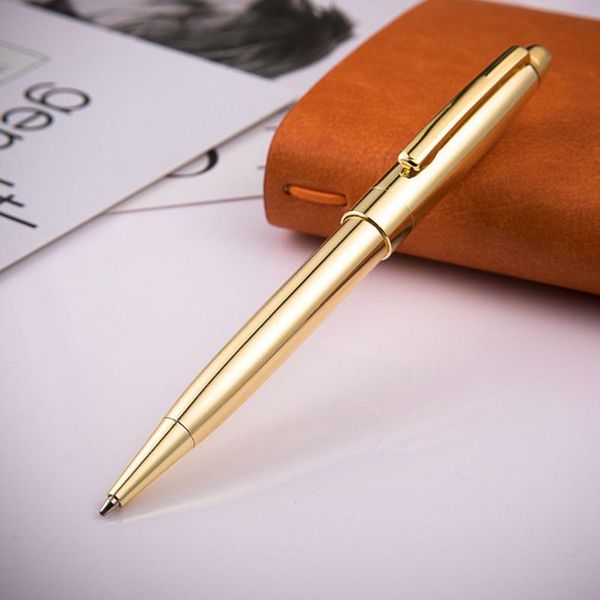 

1.0mm luxury metal rotary ballpoint pen signature rollerball business school office supplies writing gift 3 colors 090f pens, Blue;orange