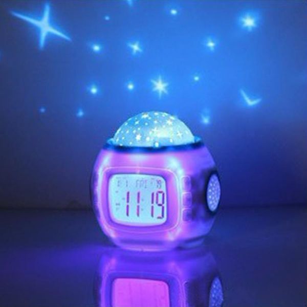 

other clocks & accessories battery powered digital display gift music snooze temperature home decor kids bedroom color changing projection s
