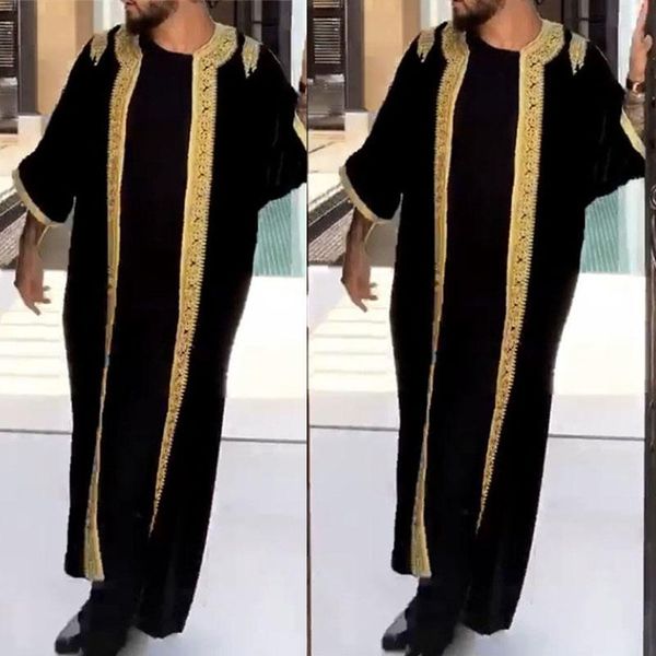 

qamis man abaya men muslim ramadan dubai islamic clothing jubba thobe male robe maxi fashion loose black middle east kaftan ethnic, Red