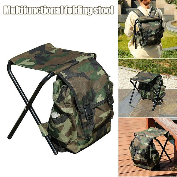 

fishing accessories foldable carry stool chair small in size hiking camping storage bag backpack peche