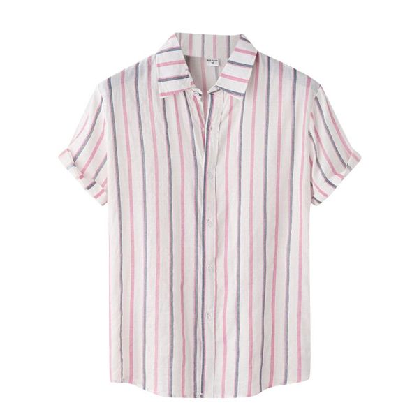

men's casual shirts stripe whit men cotton linen print short sleeve button shirt blouse mens fashion vintage clothing camisa hombre, White;black