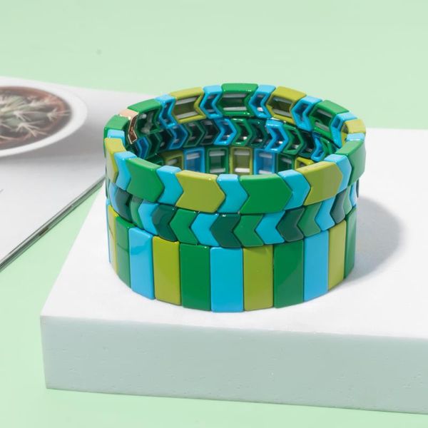 

beaded, strands miyouke fashion green enamel bracelet geometric arrows shape bracelets for men and women 2021 trendy, Black