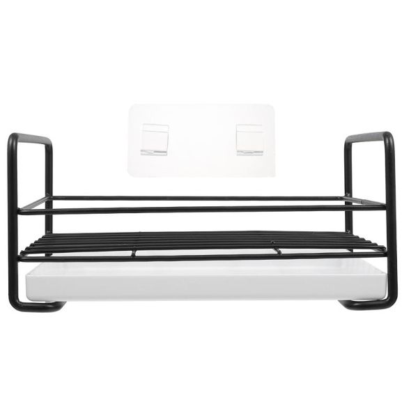 

1pc simple sponge rag draining rack stainless steel kitchen storage & organization
