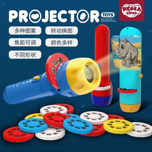 

children's flashlight projection luminous toy early education picture recognition animal pattern baby projector