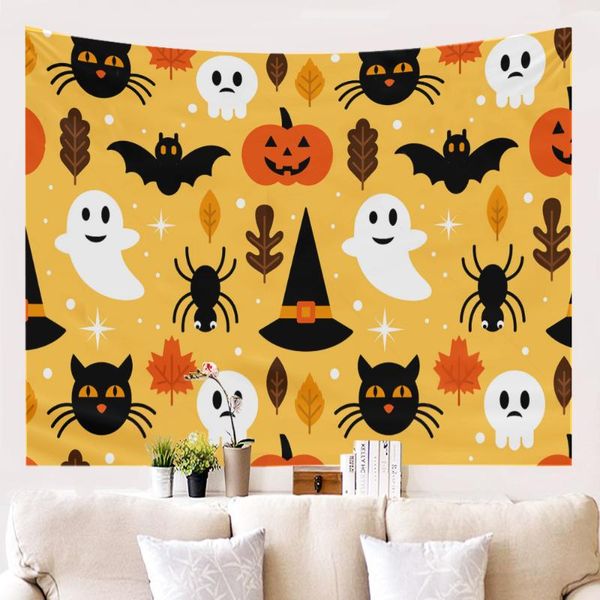 

tapestries 90x59 halloween wall tapestry hanging hippie with pumpkins for bedroom living room dorm home decor
