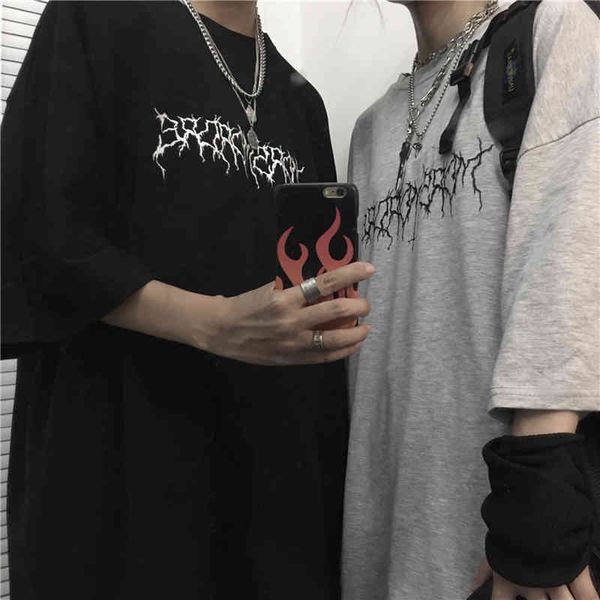 

women's t-shirt street pattern gothic ulzzang print drop punk vintage harajuku vegan half sleeve clothes tee hip hop tshirt f8rg, White