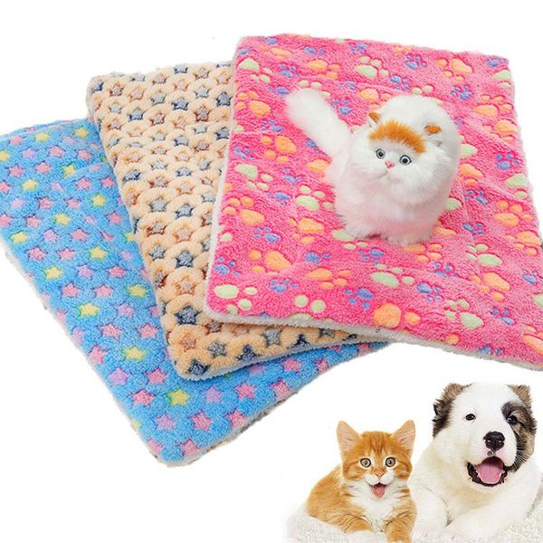 

cat beds & furniture soft pet blanket winter bed thick warm sleep comfort coral fluffy cute star mattress suitable for medium cats and dogs