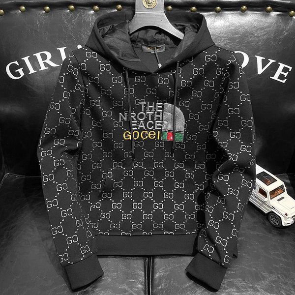 

men's hoodies & sweatshirts high-end brand hip-hop casual sweatshirt fashion streetwear spring and autumn solid color hoodie m-4xl, Black