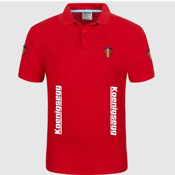 

summer brand koenigsegg mens polo logo short sleeve shirt fashion casual solid shirts, White;black