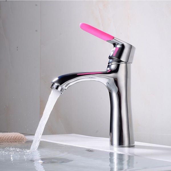 

total copper electroplating single-hole basin faucet cold- mixing platform lower bathroom sink faucets