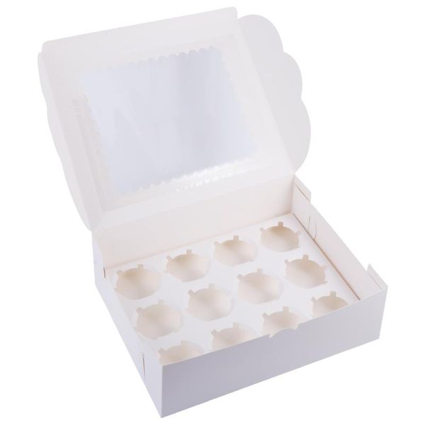 

gift wrap 12pcs cake box packaging decor cupcake container without ribbon