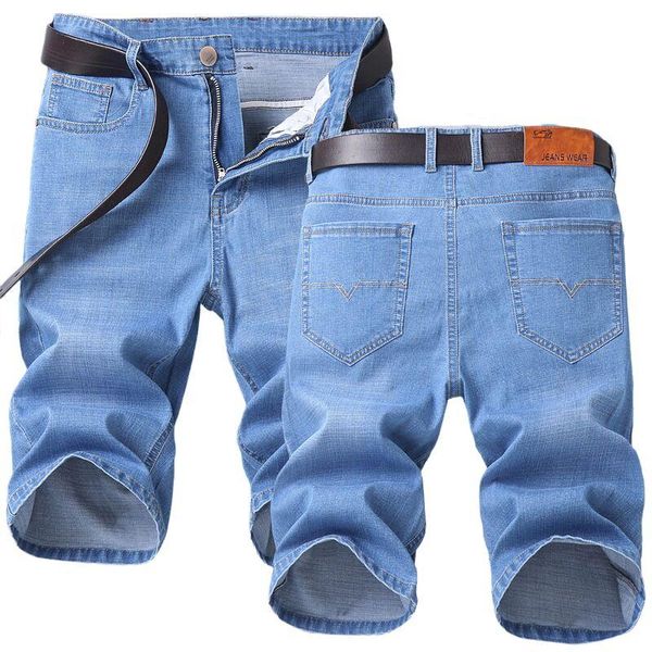 

men's jeans summer brand denim shorts fashion casual stretch thin straight and comfortable multiple styles, Blue