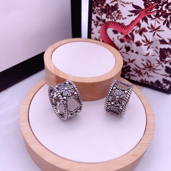 

sell s925 sterling silver rings wide version flower letter ring sterling silver ring fashion jewelry supply