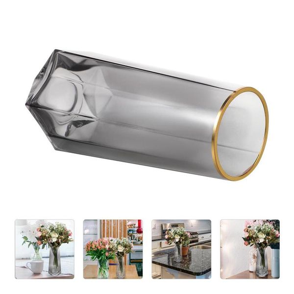 

vases 1pc deskglass craft vase ornament plant container golden outline
