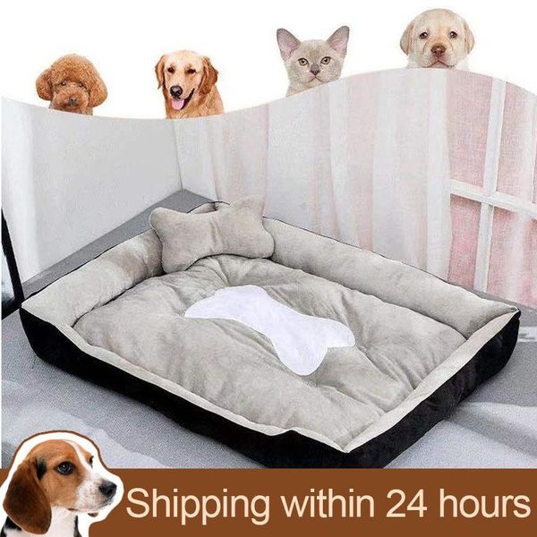 

animals super soft sofa dog beds waterproof bottom fleece warm bed for plus size pet cat winter kennels & pens