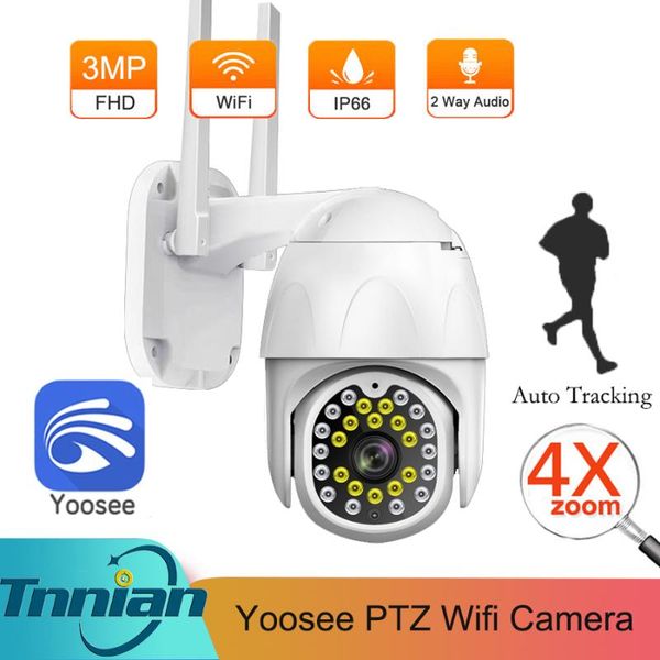 

cameras yoosee 3mp wifi ptz camera outdoor 1080p auto tracking cctv home security ip 4x digital zoom speed dome wirless mini cam
