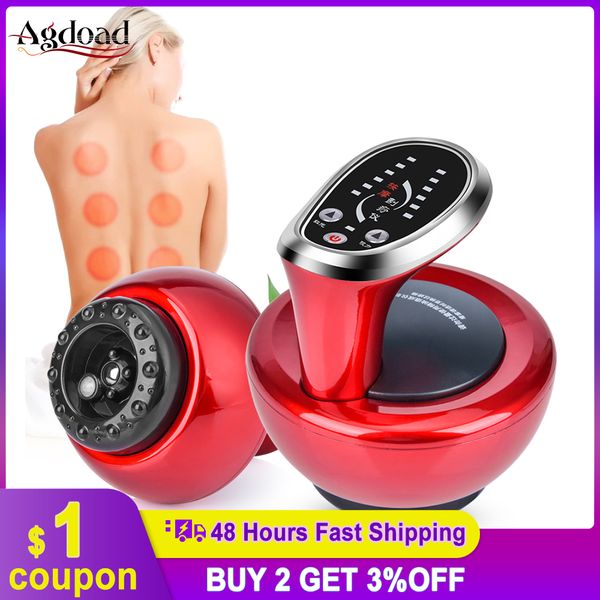 

electric cupping massage therapy apparatus vacuum suction cup gua sha scraping device meridian therapy fat burning