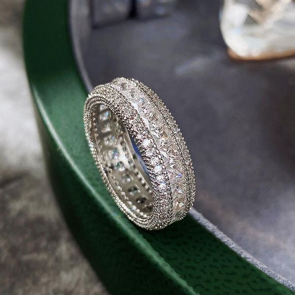 

wedding rings huitan chic bands women full brilliant zirconia finger for engagement delicate gift fashionable female accessories, Slivery;golden