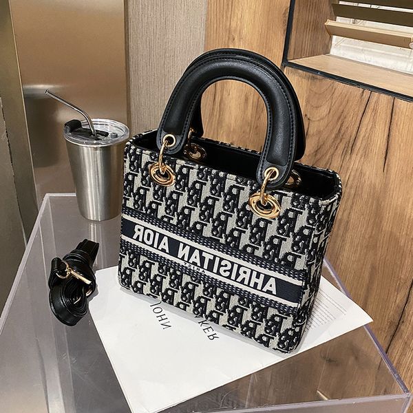 

women's 2021 autumn winter new small square bag fashion printed portable princess bag letter one shoulder messenger