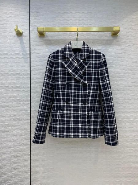 

women's suits & blazers 2021fw autumn women luxury 100% wool plaid blazer jacket for female casual coat gdnz 6.30, White;black