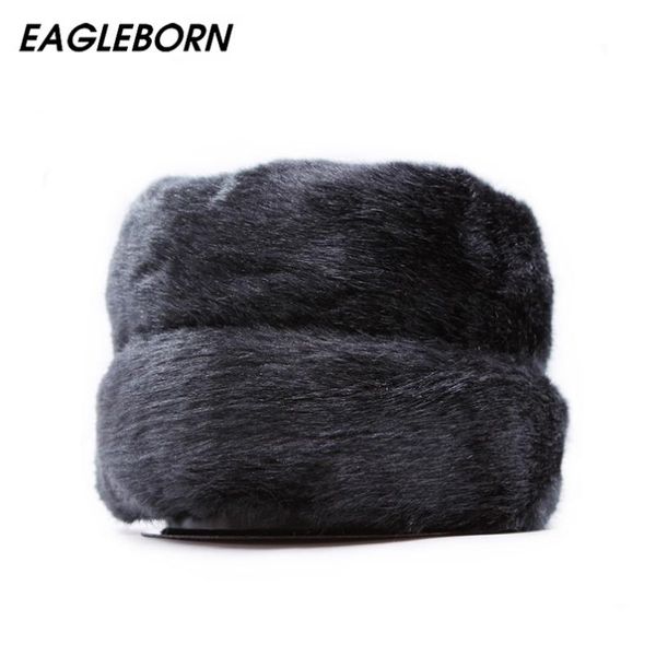 

berets 2021 winter caps men bomber hats faux fur cap dad warm thicken man retro stylish snow hat russian classical, Blue;gray