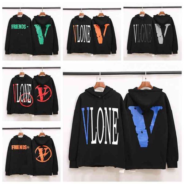 

long 2021 brand v hoodie tide br big hooded plush sweater no hem casual loose hoodie coat for men women in autumn winter, Black
