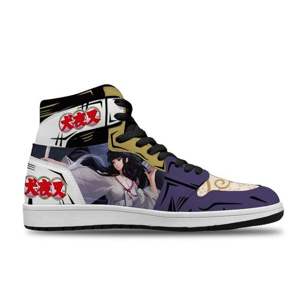

japanese anime cartoon inuyasha diy breathable running non-slip casual shoes for men fashion shoe high basketball shoes
