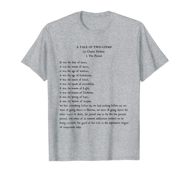

a tale of two cities charles dickens book reader gift shirt, White;black