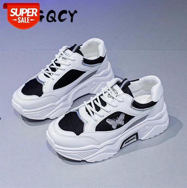 

platform breathable walking sneakers new stylish butterfly laser women luminous causal shoes 5cm cushioning #qp2h