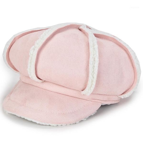 

girl's cap autumn and winter style women's beret thick cashmere warm fashion berets, Blue;gray