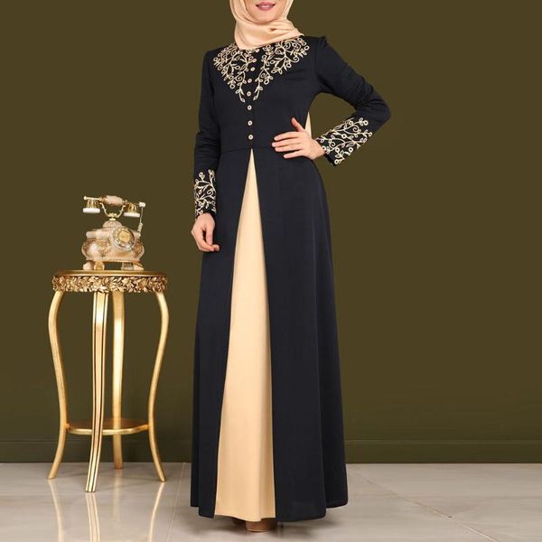 

ethnic clothing 2xl muslim dubai abaya islam kaftan long dress women printed sleeve maxi dresses elegant vintage robe, Red