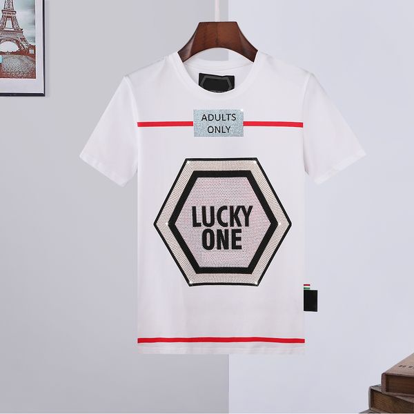 

plein t-shirt shsirt round neck man plus tees polos with cotton and embroidery printing, replica 100% european size k5, White;black