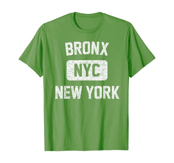 

bronx nyc gym style distressed white print t-shirt, White;black